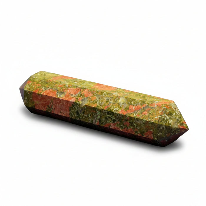Unakite Wand Double Termination Point Green Pink Crystal