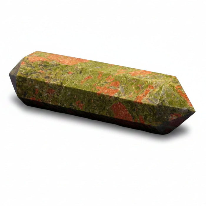 Unakite Wand Double Termination Point Green Pink Crystal