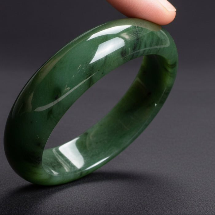Jade Bangle Bracelet Fine Green Canadian Nephrite