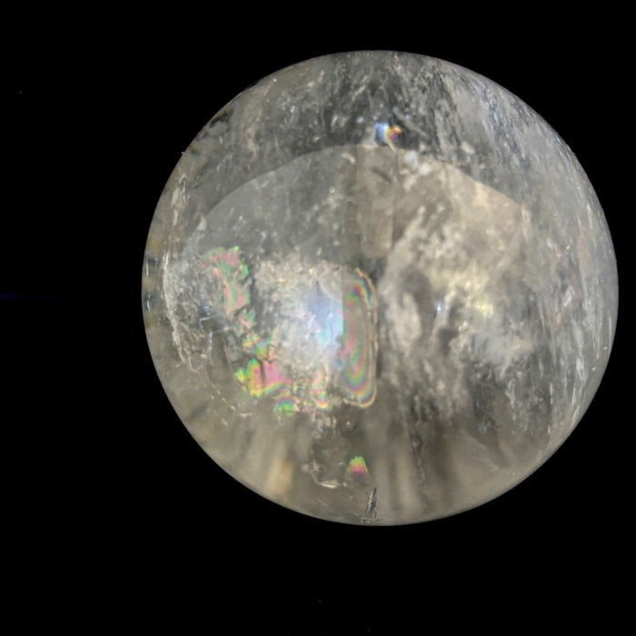 Clear Quartz Sphere Deluxe Rainbow Crystal Ball w/ Stand