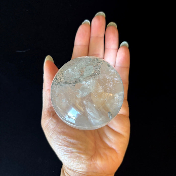 Clear Quartz Sphere Deluxe Rainbow Crystal Ball w/ Stand