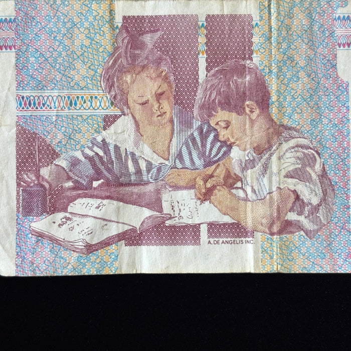 Vintage Banknote Lot 1990 Italy 1000 Lire Maria Montessori Education Watermark