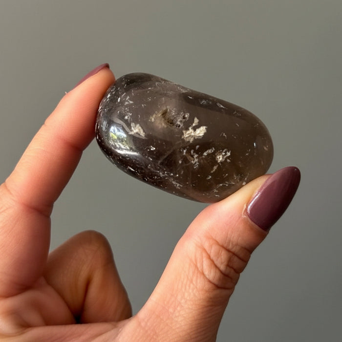 Smoky Quartz Tumbled Stone Large Trio Brown Grounding Set