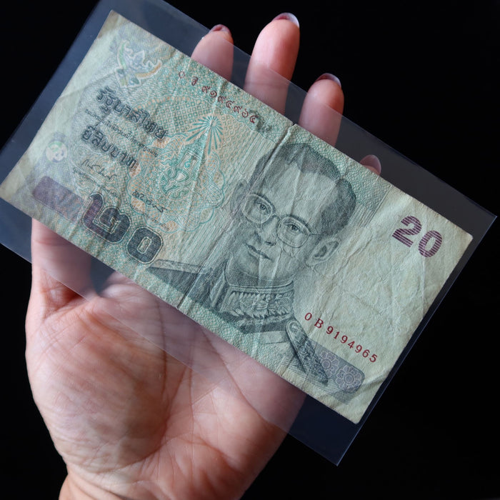 Vintage Banknote Thailand 20 Baht King Rama IX Rama VIII Watermark UV Verified