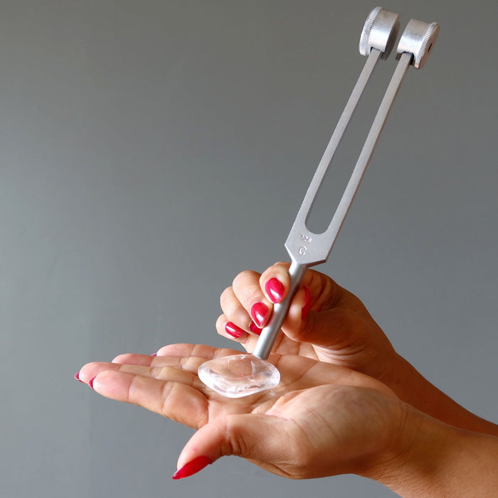 Clear Quartz Crystal Tuning Fork Vibrational Energy Set
