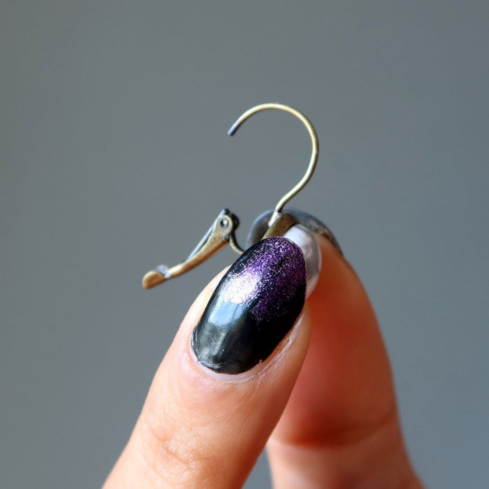 Howlite Earrings Inner Peace Gems Bronze Leverback White Stone