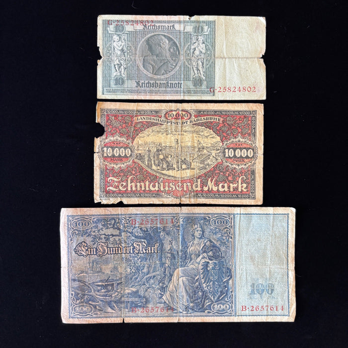 Antique Banknote Lot Germany Weimar Hyperinflation Rise and Fall of the Mark