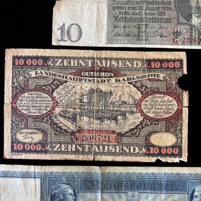 Antique Banknote Lot Germany Weimar Hyperinflation Rise and Fall of the Mark