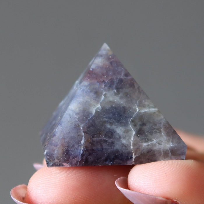 Iolite Pyramid Indigo Blue Abundance Stone Mini Meditation Crystal