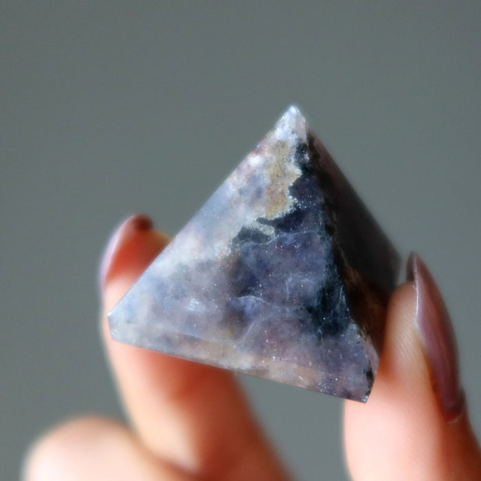 Iolite Pyramid Indigo Blue Abundance Stone Mini Meditation Crystal