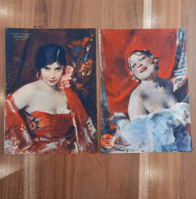 Vintage Art Prints 1930 Glamour Women Art Deco Portrait Europe Hungarian Ephemera