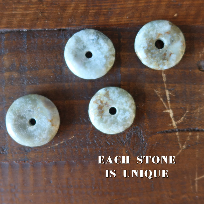 Moss Agate Gemstone Donut Set of 9 Green Red Circles