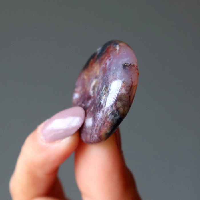red moss agate donut stone