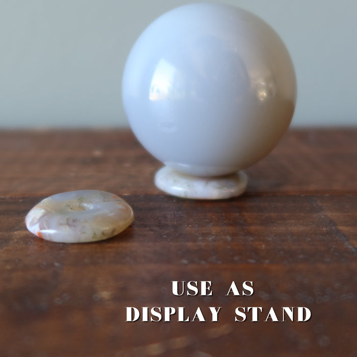 White Moss Agate Gemstone Donut Carnelian Creator