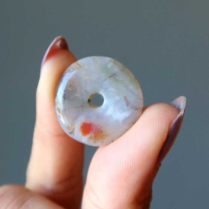White Moss Agate Gemstone Donut Carnelian Creator