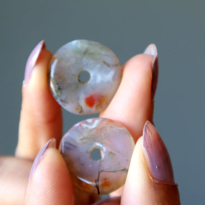 White Moss Agate Gemstone Donut Carnelian Creator