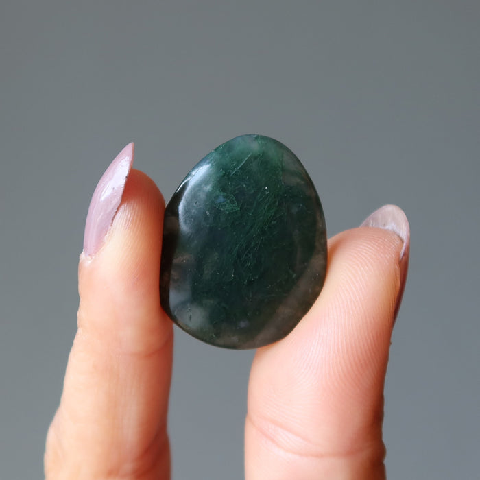 Moss Agate Grid Crystal Green Job Finder Pear