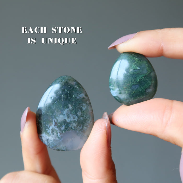 Moss Agate Grid Crystal Green Job Finder Pear