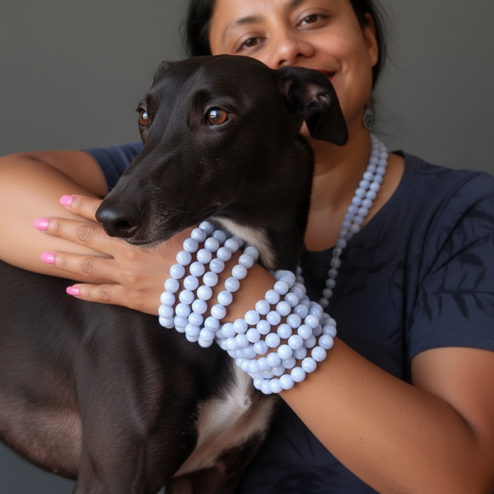 Blue Lace Agate Bracelet Icy Cool Calming Gems