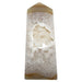 Decorative Agate stone obelisk with a central cavity on a white background