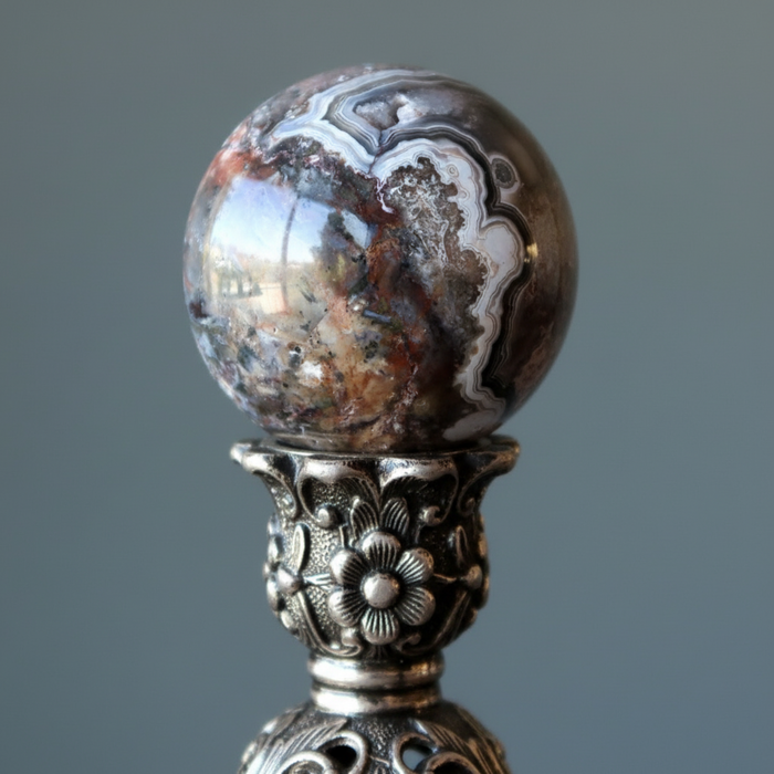 Crazy Lace Agate Sphere Wild Streak Crystal Ball