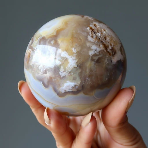 flower agate sphere