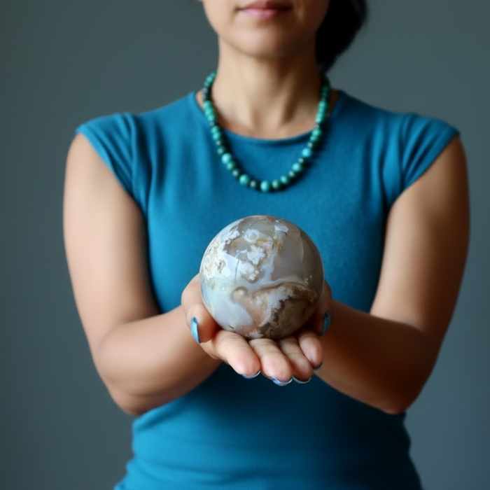 Flower Agate Sphere My Favorite Things Crystal Ball