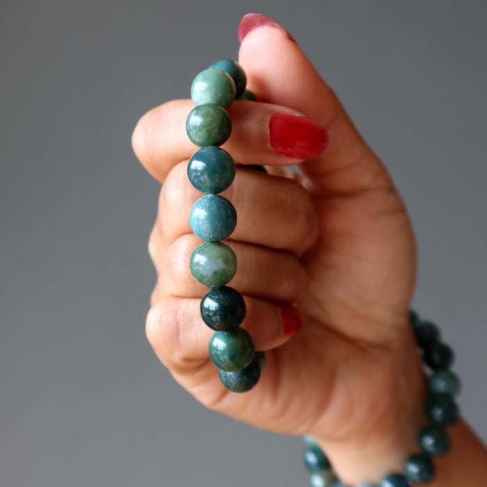 Green Agate Bracelet Love Life Grounding Crystals