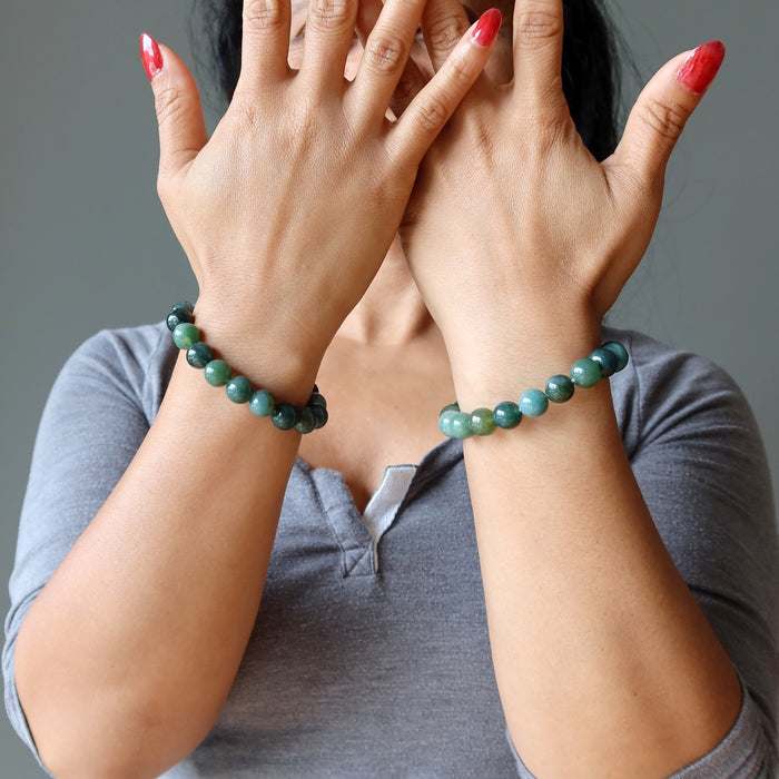 Green Agate Bracelet Love Life Grounding Crystals