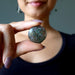 moss agate stone at throat chakra