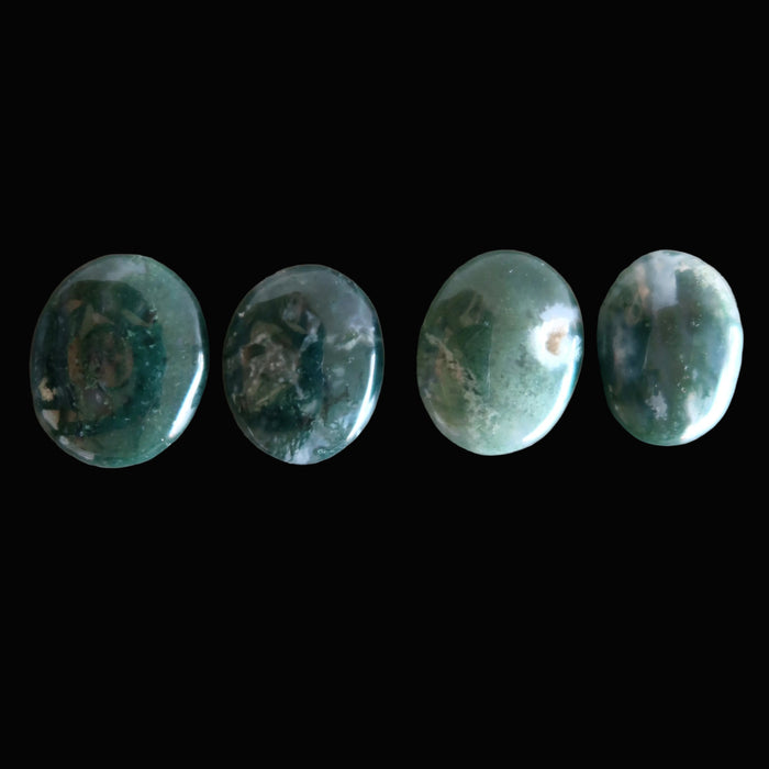 Moss Agate Oval Cabochon Crystal Bundle of 4