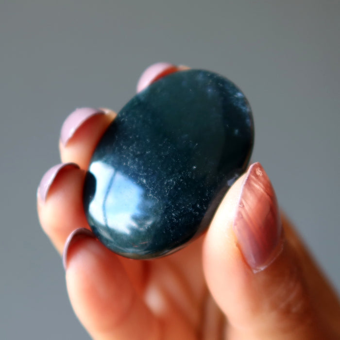 Moss Agate Cabochon Bundle of 6 Green Crystal Oval 35-40mm