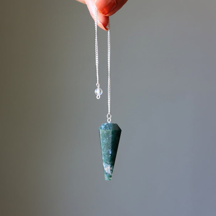 moss agate pendulum