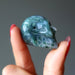 moss agate skull bead