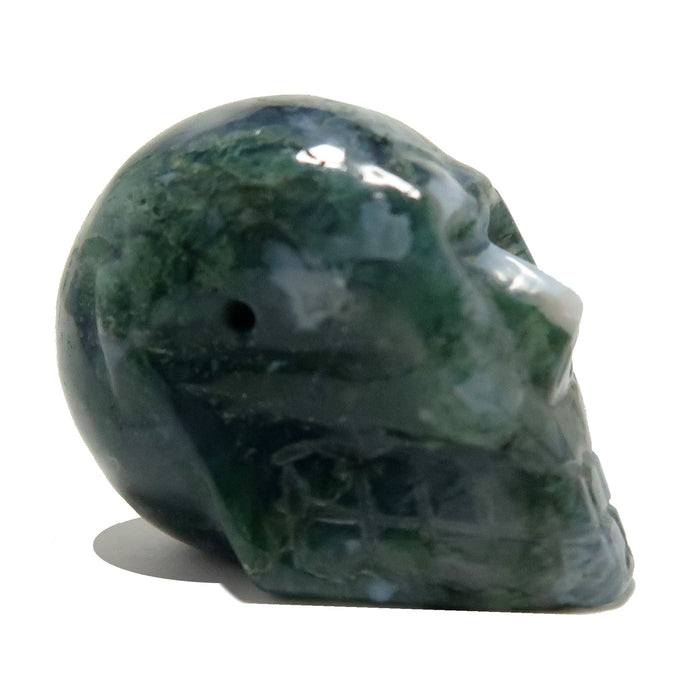 moss agate skull bead