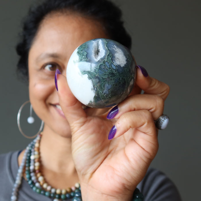 moss agate sphere