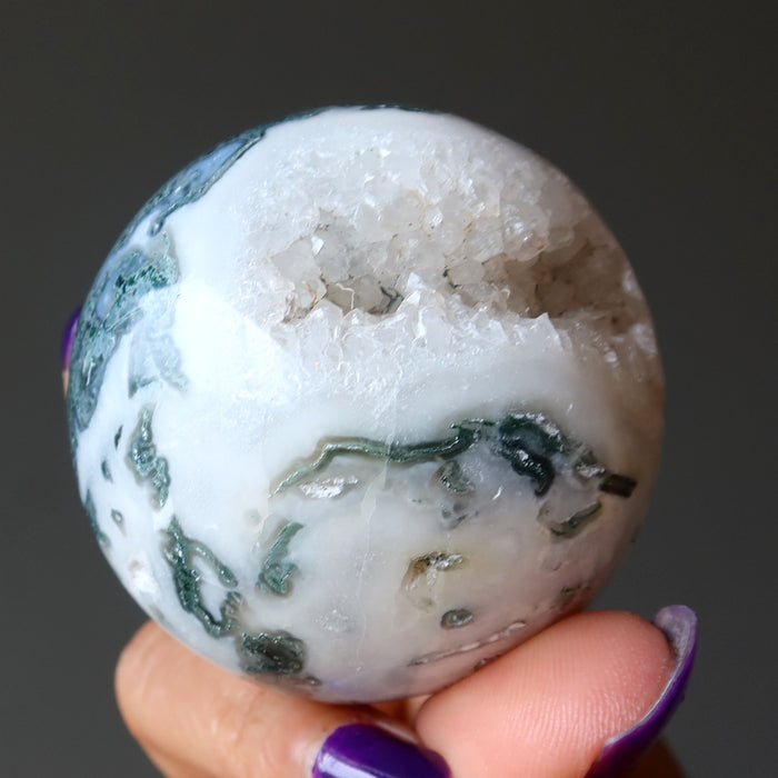 moss agate sphere
