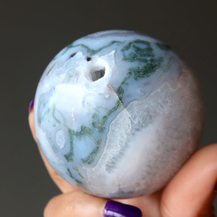 moss agate sphere