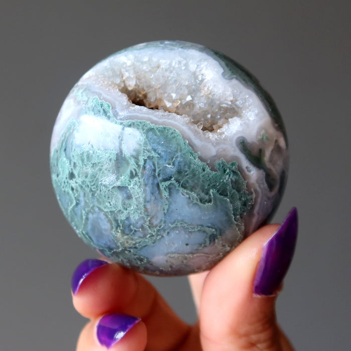 moss agate sphere