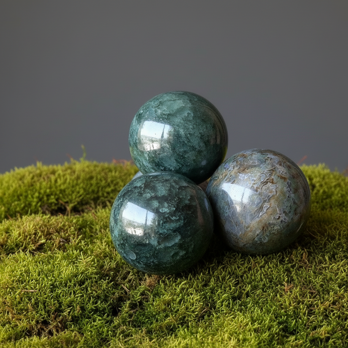 Moss Agate Sphere Thrive and Alive Crystal Ball
