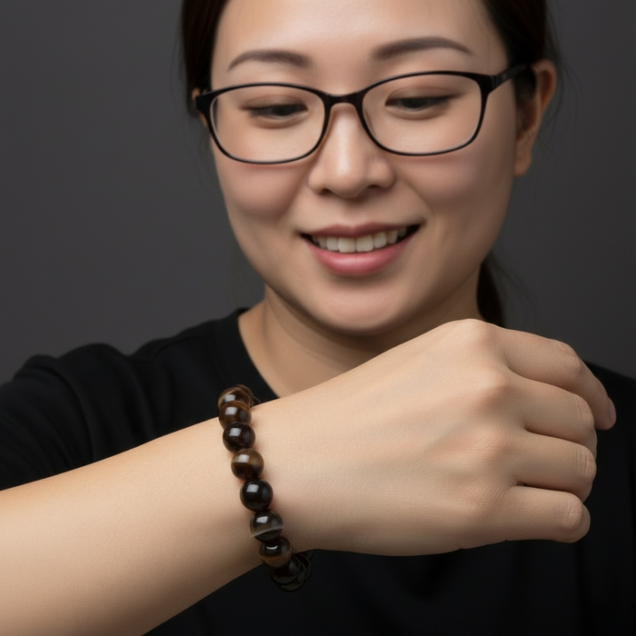 Brown Coffee Agate Bracelet Faceted Success