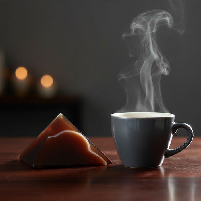 Brown Coffee Agate Pyramid of Manifestation