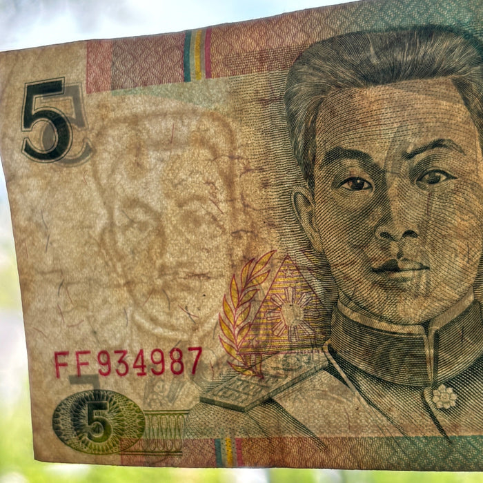 Vintage Banknote Philippines 5 Limang Piso Watermark UV Verified Old Filipino