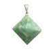 Green Amazonite pyramid pendant on a white background