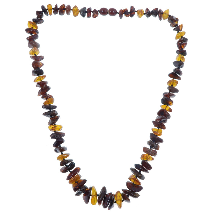 Amber Necklace Warm Red Medley Knotted Baltic Gem