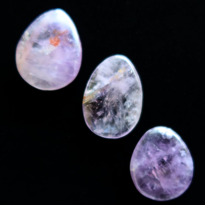 Amethyst Amulet Set of 3 Crystal Purple Pear Layout Gem