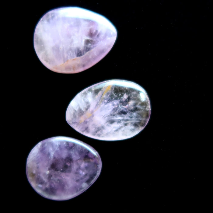 Amethyst Amulet Set of 3 Crystal Purple Pear Layout Gem