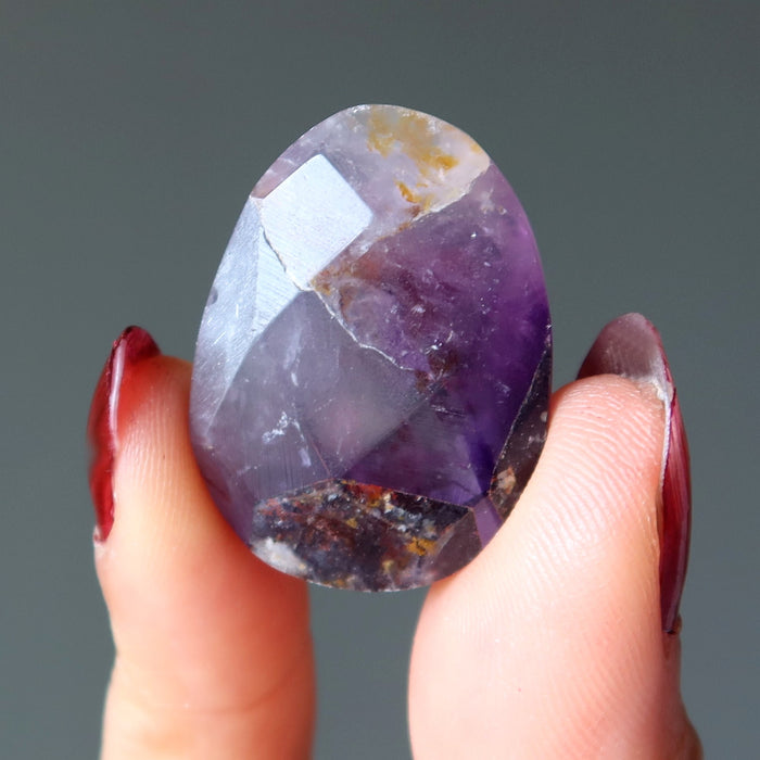 faceted amethyst pear