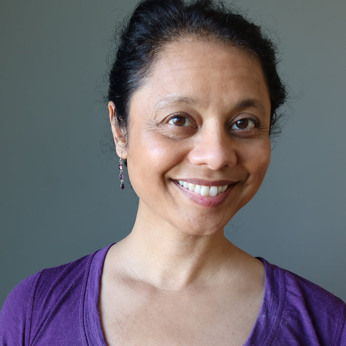 Amethyst Earrings Sacred Trinity Purple Gems Sterling Silver