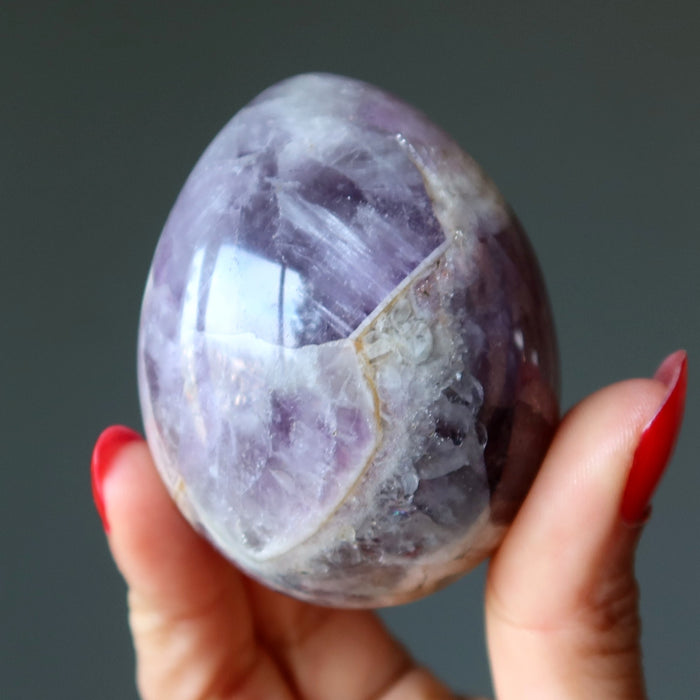 Amethyst Egg Spiritual Swami Chevron Crystal